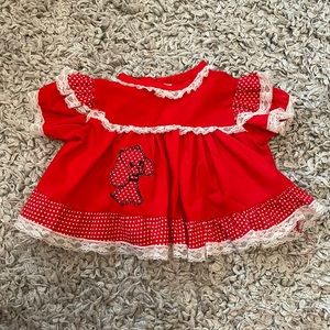 Vintage 1980’s Dreamboat Red Top/Dress, Size 6 Months